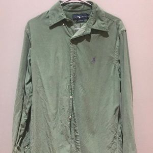 Brushed flannel green polo like new